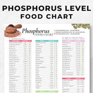 Low Phosphorus Food List | High Phosphorus Food List | Phosphorus Level Food Chart | Nutrition Guide for Kidney Disease | Renal Diet