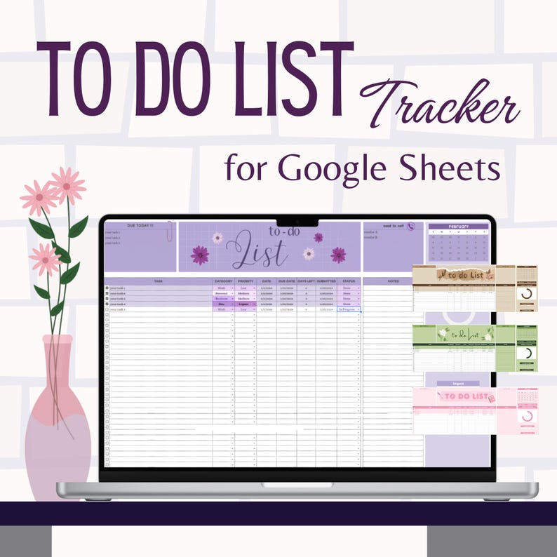 To-do List Template Spreadsheet Google Sheets Task Tracker Digital ...