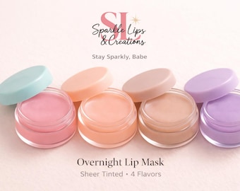 Mascarilla labial nocturna – Fórmula de gelatina afelpada – Tinte transparente – Sabores de postre – Tratamiento labial de hidratación profunda