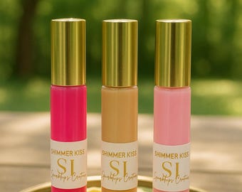 Brillo labial transparente y brillante con sabores personalizados / Fórmula vegana hidratante no pegajosa