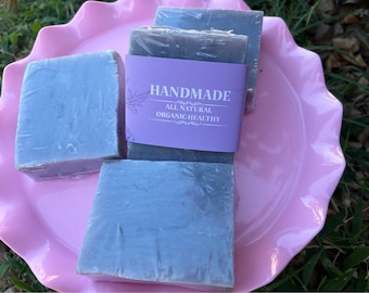 Jabones veganos totalmente naturales de lavanda morada