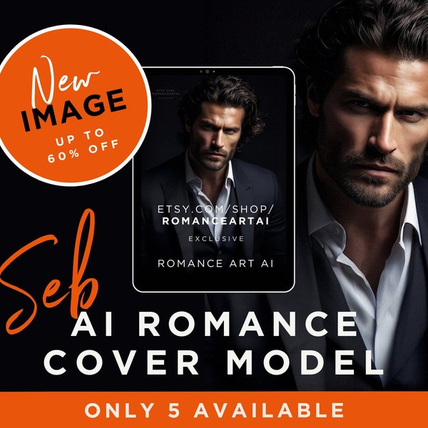 HOT AI Romance Book Cover Model Semi Exclusive Stock Photo | Male | Handsome Steamy Portrait Photography | Billionaire | Instant Download