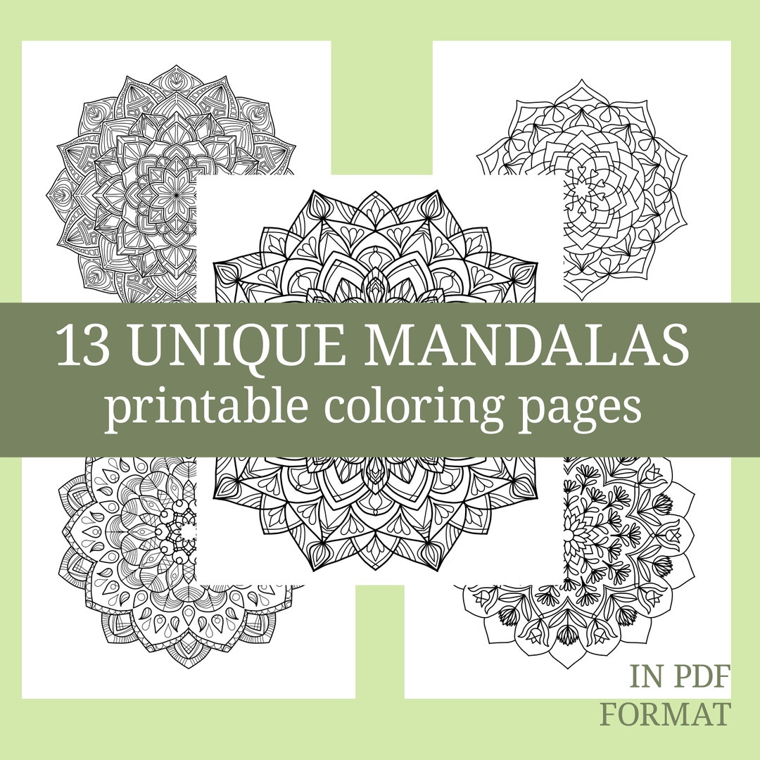 Unique Printable Mandala Coloring Pages for Adults - Etsy Australia