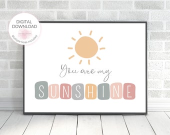 You Are My Sunshine | Boho Nursery Wall Art | Printable Wall Art | Nursery Decor | Nursery Prints | Nursery Wall Art