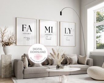 Cita familiar / Arte de pared para el hogar imprimible / Signos de decoración del hogar y la habitación / Cita de amor dulce