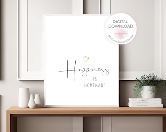 Happiness Is Homemade | Printable Wall Art | Digital Art | Home Decor Wall Art