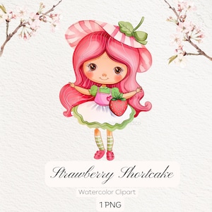 Charlotte aux fraises PNG, imagen Prediseñada Tarta De Fresa, téléchargement immédiat pour travaux manuels, invitations, décorations de fête