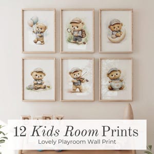 Set 12 kleuren en verschillende activiteiten, illustratie, vintage vintage, decoratie, digitale download