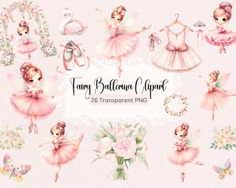 Enchanting Pink Ballerina Clipart Collection, Watercolor & SVG Dancer Files, Ballet-Themed Art, Commercial Use Digital Ballet Graphics
