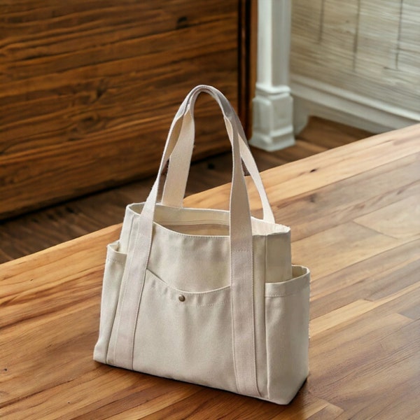 Tote Bag für Arbeit, Pendeln oder Uni, Große Leinwand - Die perfekte Mischung aus Stil und Funktionalität.