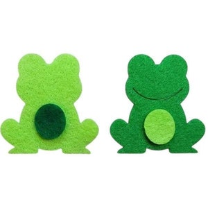 Rana ritagliata in feltro, applicazione per ghirlanda, sagoma tagliata al laser a 2 strati, decorazione per album, materiale per amigurumi da incollare o cucire, J5CraftSupply