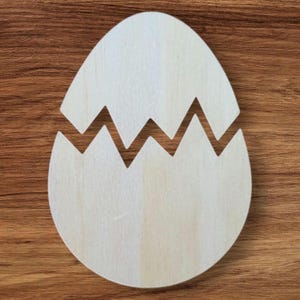 Adorabile decorazione per ghirlanda di uova di Pasqua in legno screpolato, silhouette tagliata al laser in 2 pezzi, applicazione con colla, grezzo non verniciato, J5CraftSupply