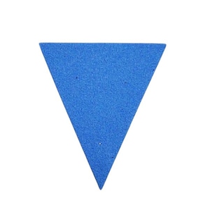 May include: A blue triangle-shaped piece of felt.