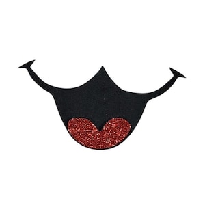 Grazioso accessorio per ghirlanda in schiuma EVA a forma di bocca di lupo, decorazione per album colorata tagliata al laser, applicazione glitterata a 2 strati, J5CraftSupply