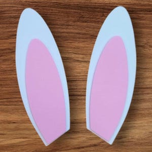 Grazioso applique con orecchie da coniglio pasquale in schiuma glitterata EVA, abbellimento per ghirlande, sagoma di coniglio colorata a 2 strati tagliata al laser, J5CraftSupply