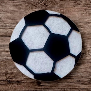 Felt 2-layer Soccer Ball Cutout, Wreath Attachment Embellishment, Laser Cut Sports Accent