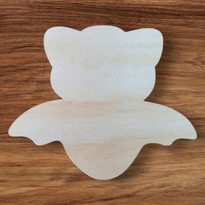 Adorabile forma di pipistrello di Halloween in legno, fantasiosi ritagli natalizi, sagome tagliate al laser, applicazioni con colla, graziosi pezzi grezzi non verniciati, J5CraftSupply