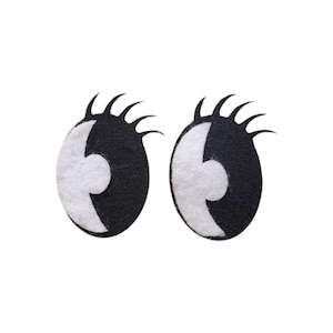 FELT Oval Eyes with Lashes Cutouts, Wreath Attachment Embellishments, Laser Cut Amigurumi Supplies