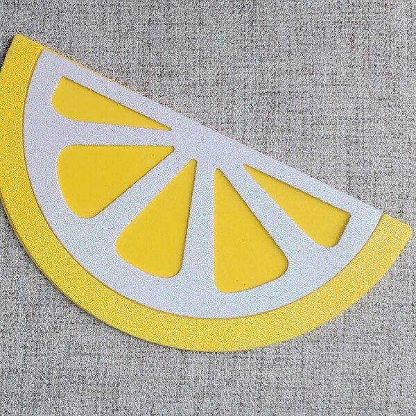 Wreath attachment lemon wedge,Lasercut citrus applique, Colorful EVA foam ,Scrapbook supplies,Blank embellishment,School projects,Home decor