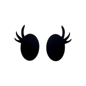 Felt Bunny Eyes with Lashes Cutout, Amigurumi Supplies, Wreath Attachment Embellishment, Scrapbook Accents