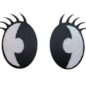 Kransbevestiging 2-laagse ogen met wimpersversiering Lasergesneden kleurrijk EVA-schuim plakboekaccent Gelijmde glitterappliqué J5CraftSupply