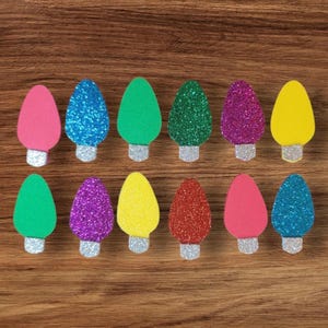 Kit di fissaggio per ghirlanda, lampadine natalizie, applicazione tagliata al laser, luci natalizie colorate in schiuma a 2 strati, accenti per album di ritagli, J5CraftSupply