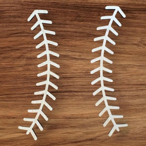 WOOD baseball or softball stitches,Wreath attachment sports embellishments,Laser cut unfinished athletic ball threads,Unpainted silhouettes