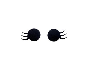 Felt Eyes with Lashes Cutouts, Laser Cut Amigurumi Applique, Wreath Attachment Embellishment