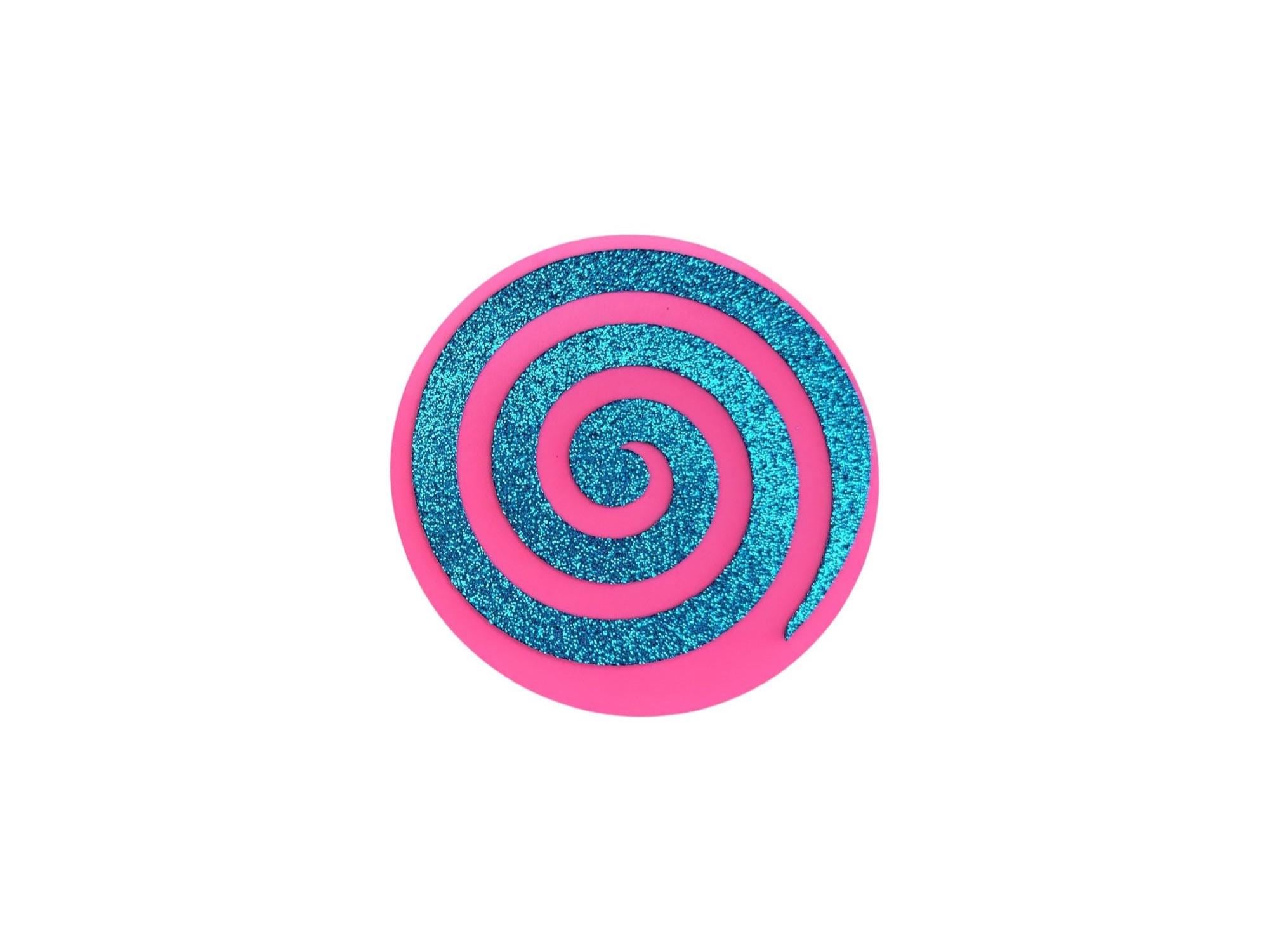 EVA glitter FOAM cutout,Wreath attachment lollipop swirl embellishment,Lasercut silhouette,Glue-on scrapbook applique