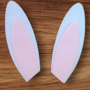 Orecchie di coniglio pasquale in feltro ritagliate, abbellimento per ghirlande, sagoma a 2 strati tagliata al laser, materiali per amigurumi da incollare e cucire, J5CraftSupply