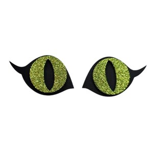 EVA-glitterschuim 2-laags kattenogen-appliqué, versiering op de krans, lasergesneden silhouet, Halloween-accent, gelijmd, J5CraftSupply
