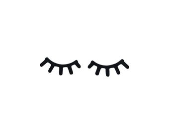 Felt Eyelashes Cutouts, Wreath Attachment Embellishments, Glue-on or Sew-on Amigurumi Supplies