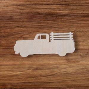 Wood Farm Truck Cutout, Unfinished Laser Cut Craft Blanks, Wreath Attachment Embellishments