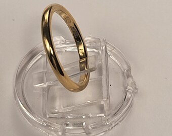 3mm Polished Gold Tungsten Traditional Wedding Ring