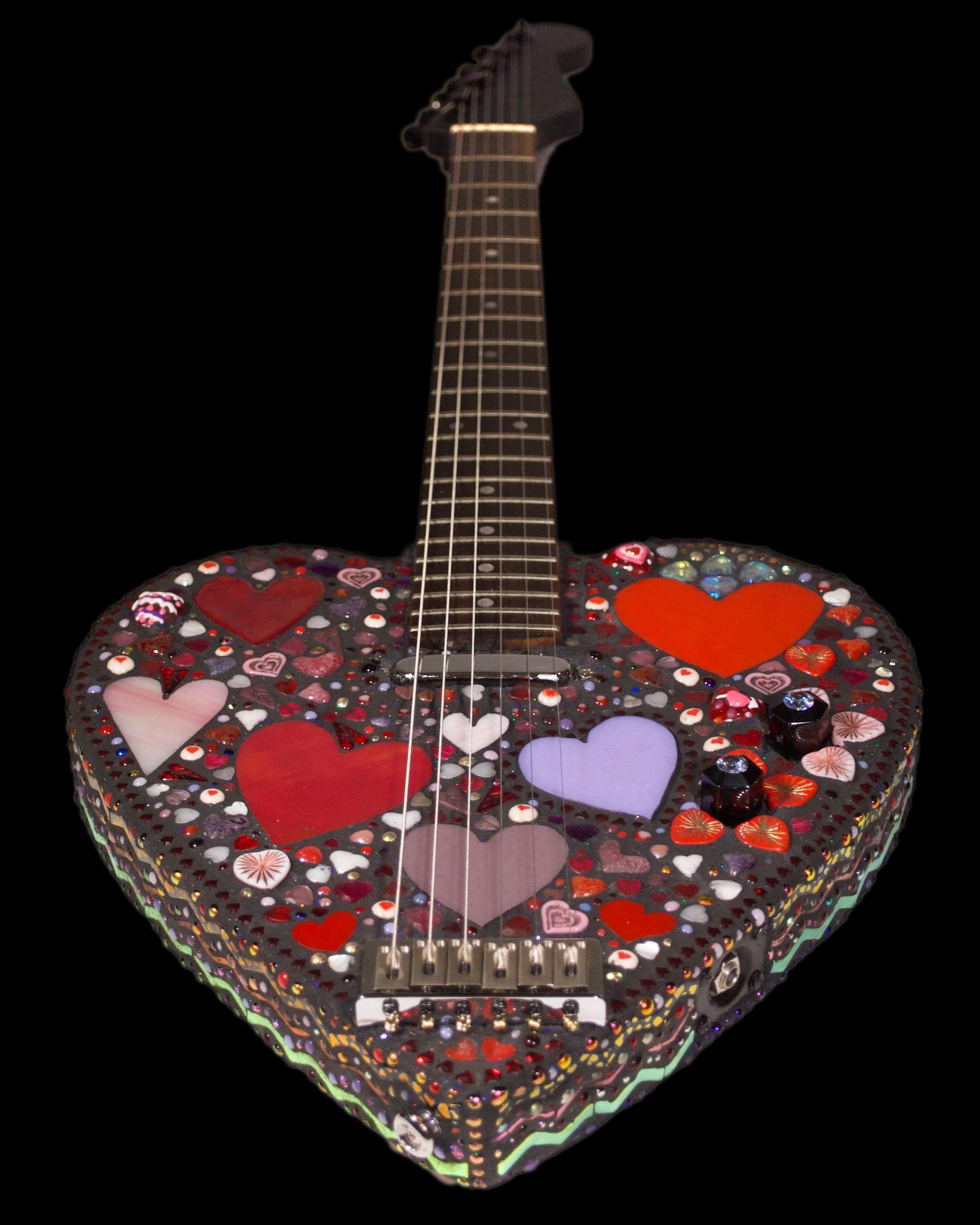 Heart of Hearts Handmade Mosaic Electric Guitar - Etsy