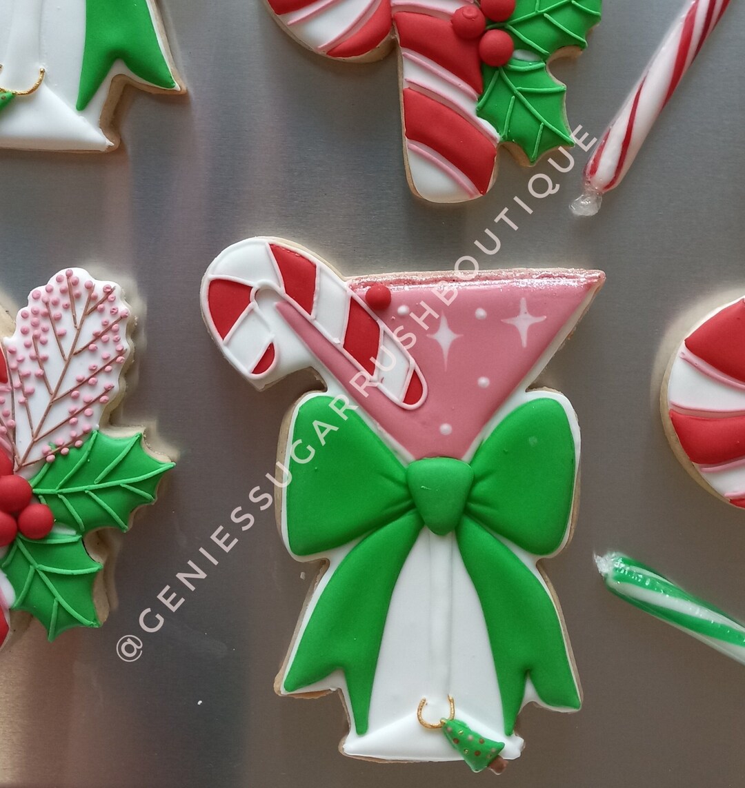 Candy Cane Martini Assorted Cookies One Dozen Etsy