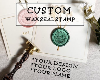 Personalized wax seal stamp kit/Custom  Any Logo/Custom logo wax seal stamp kit for wedding invitation/Wax seal kit for gift