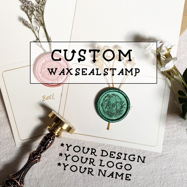 Personalized wax seal stamp kit/Custom  Any Logo/Custom logo wax seal stamp kit for wedding invitation/Wax seal kit for gift