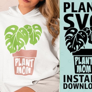 Plant Mom | Monstera SVG | Plant SVG | SVG files for Cricut | Botanical Mama | Instant Download