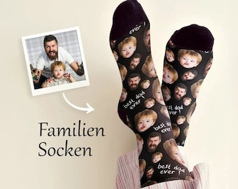 Chaussettes photo personnalisées | Chaussettes familiales pour père et mère | Emportez vos préférés partout avec vous | Cadeau chaussettes pour les parents