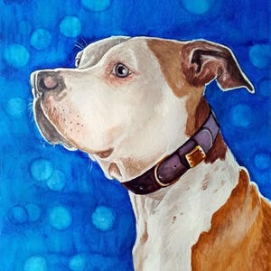 Ritratto personalizzato di un animale domestico, cane, gatto, dipinto ad acquerello di un animale domestico, dipinto a mano da una foto, gif commemorativa per animali domestici, regalo per gli amanti dei cani, regalo per la mamma cane