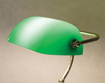 Verre de rechange pour lampe de banquier, abat-jour en verre vert blanc