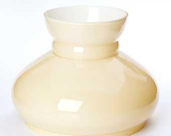 Vesta kap voor lampen (Ø 185 mm, onderkant 150 mm), hoogte 125 mm, lampenkap glas, glazen kap voor petroleumlampen, lantaarns opaalglas, beige