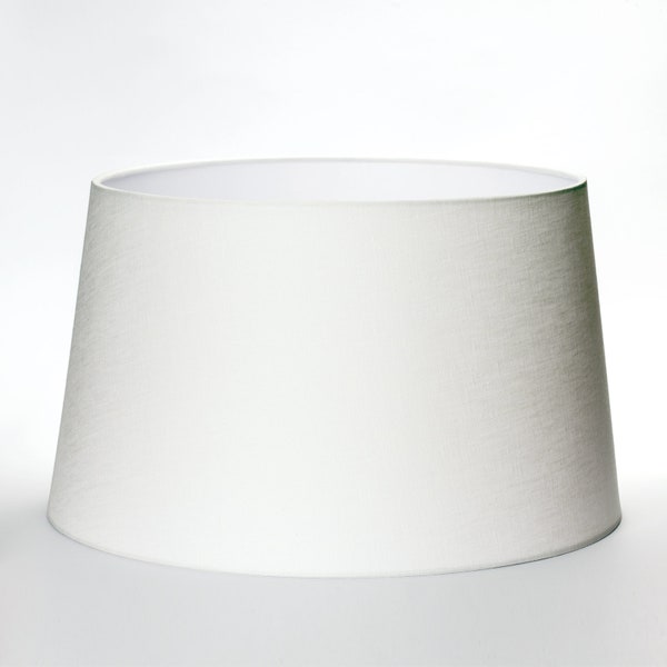 Abat-jour en tissu (Ø 40 cm en bas, 33 cm en haut), hauteur 24 cm, pour douille E27, abat-jour de rechange pour lampadaire, blanc, rond