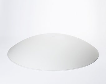 Grote glazen schaal voor glazen plafondlampen, vervangingsglas, wit mat wit opaal, met glasopening 12 mm, kap, vervangingskap