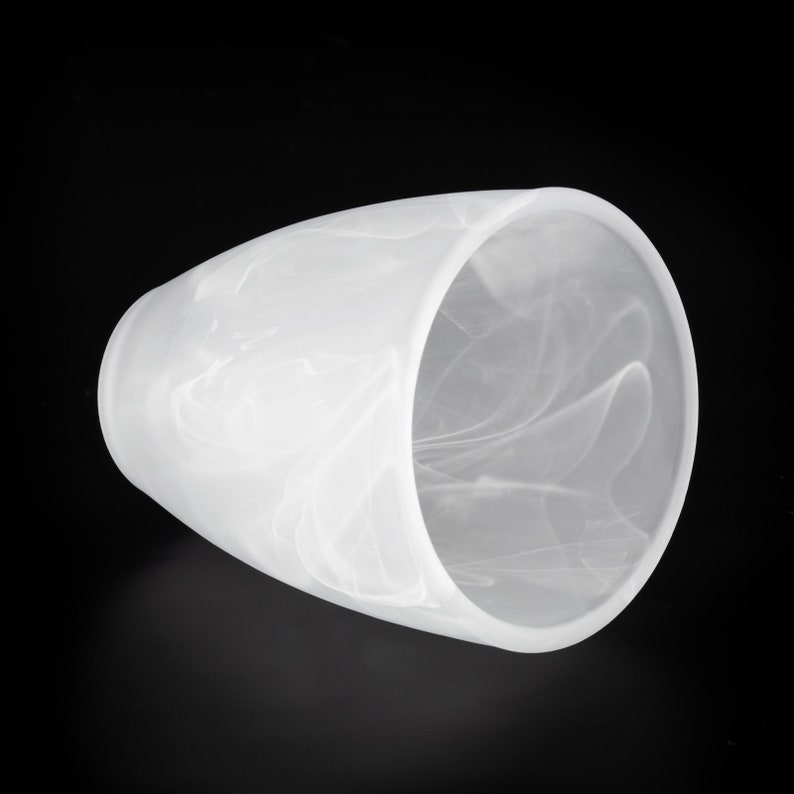 Glazen lampenkap vervangingsglas voor E14 fitting gatmaat 30 mm albast afbeelding 3