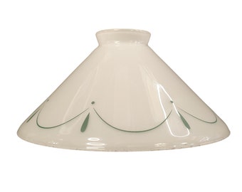 Landhaus Lampenschirm aus Glas, Ersatzglas, weiß matt,  Glasöffnung 42mm E27 Kegel Retro Vintage Lampenglas