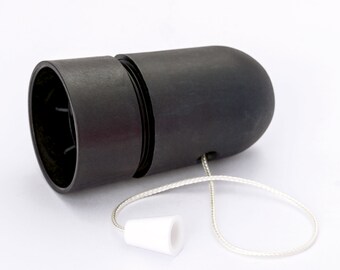 Fassung E27 PVC Kunststoff schwarz mit Zugschalter Lampenfassung mit Schalter