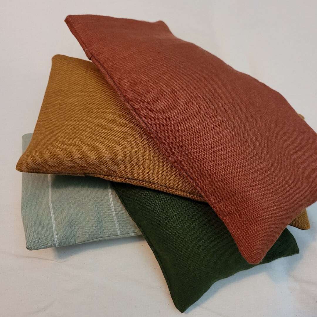 Linen Organic Eye Pillow, Hot/cold Therapy, Aromatherapy, Essential Oil