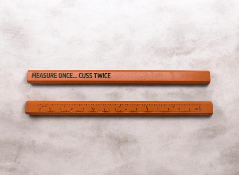 Carpenter Pencil Pack - Messen Sie einmal, Cuss zweimal, Erwachsenen Humor, Knebel Geschenk Bild 2